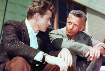 Nicholas Ray and James Dean filming Rebel